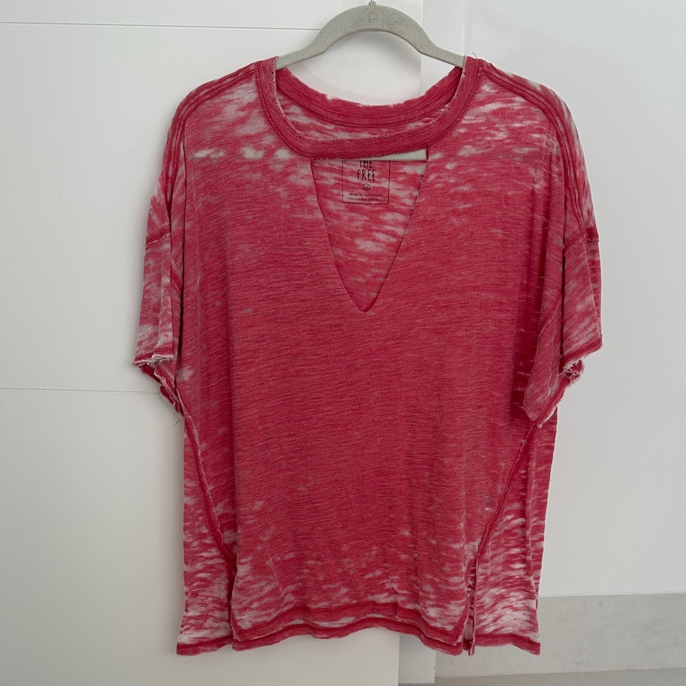 We The Free: Distressed Coral Short Sleeve Tee